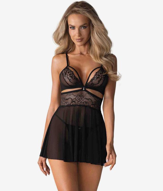 Obsessive 838-BAB-1 koszulka babydoll i stringi