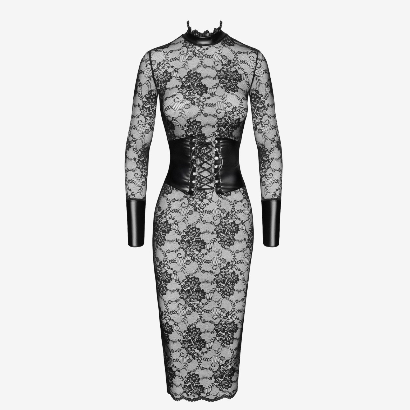 Noir Handmade Noirelle Lace Corset F375 czarna koronkowa sukienka